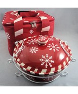 Temptations Red Snowflake 2 Qt Baker Wire Rack Thermal Insulated Carrier... - $47.04