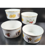4 Pc Royal Worcester Evesham Gold Souffles Mix Set Fruits Bake Bowls Eng... - $69.17