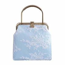 Lace Design Handbag Women's Coin Purse Great Gift Retro Style Wallet Blue Bag