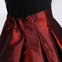 EMERALD GREEN A Line Ruffle Midi Pleated Skirt Women Plus Size Pleated Skirts image 7