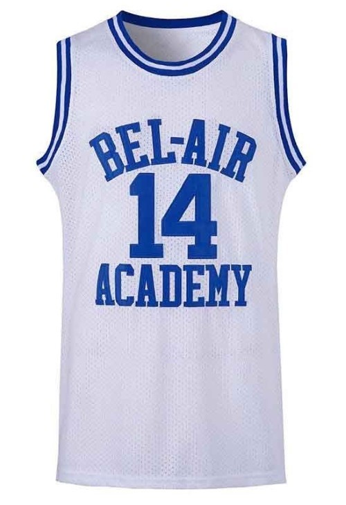 Smith  14 bel air academy basketball jersey white   1