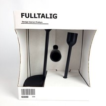 SET of 3 Ikea FULLTALIG Candlestick Candle Holder Metal Black 4" 5.75" 8" - $37.60