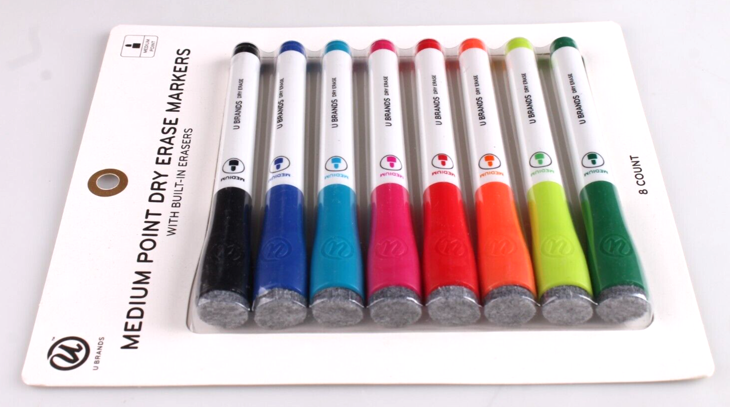 2pk Premium Glass Board Dry Erase Marker, Broad Bullet Tip, Assorted Colors, 4/Pack
