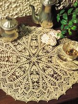 Panache Floral Acanthus Ruby Doilies Round Tray Mat Pillows Crochet Patterns - $9.99