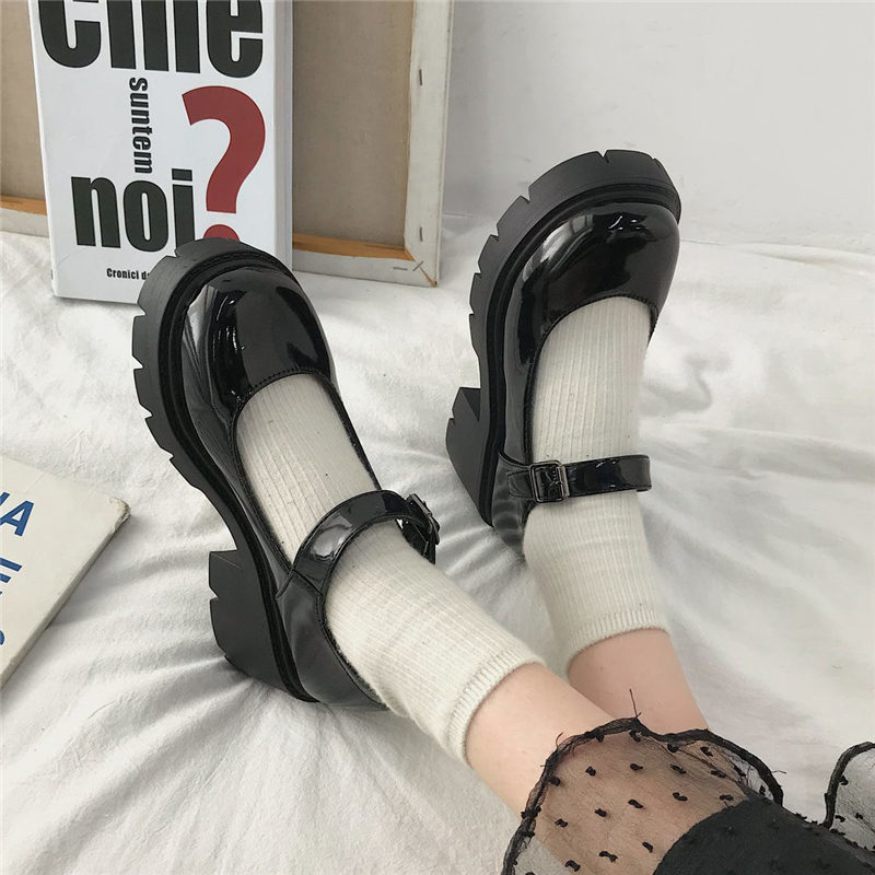 vintage Korean shoes woman heels lolita shoes japanese school student ...