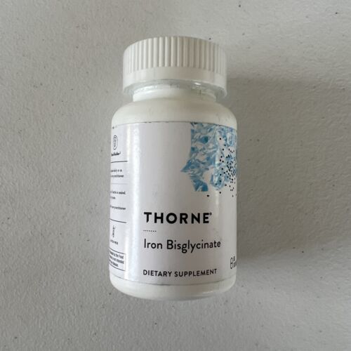 Thorne Research Iron Bisglycinate 60 Capsules Exp 08/2025 Vitamins