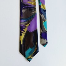 Designer Silk House Mens Abstract Tie Art Piece Purple Multicolor Neck T... - $7.43