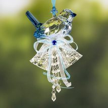 Crystal Quality Multi-Toned Acrylic Sparrows with Bells Hanging Ornament... - $29.95+