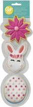 Wilton Easter Flower Bunny Egg Metal Cookie Cutter Set 3 pc - $6.52