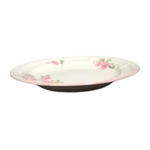 Gibson Designs ROSELAND Dinner Plate 10 ½” D Pink Roses Tan Body Pink