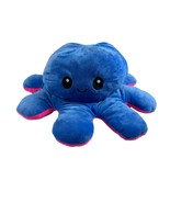 TeeTurtle Reversible Octopus Blue Happy Pink Angry Plush Stuffed Animal 6" X 16" - $14.85