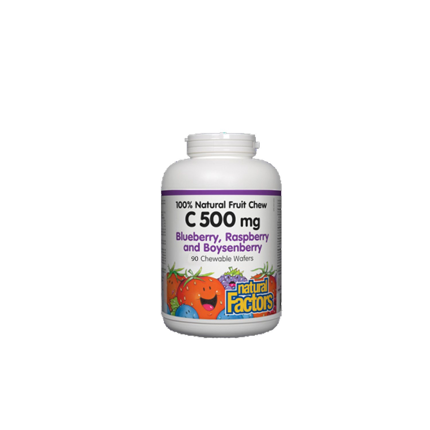 Natural Factors Vitamin C 500mg, 100% Natural Fruit Chew, Blueberry, Raspberry,  - $12.05