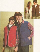 Vintage 1978 Men&#39;s Lined Quilted Vest Hand Or Machine Sew Pattern S42 - $9.99