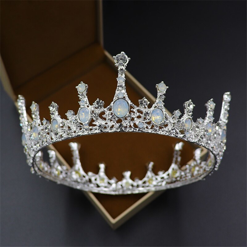 Rhinestone Queen King Tiara Crown Bridal Crystal Crown Wedding Bride Hair Jewelr - 1