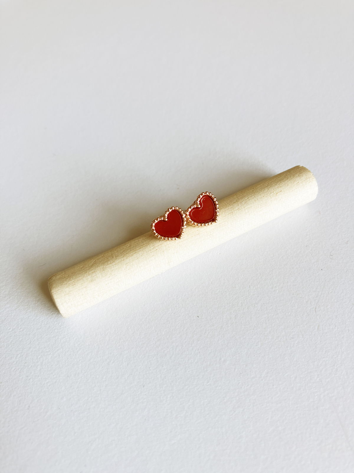 Primary image for Bisous Heart Earrings in Rose Gold and Carnelian