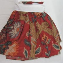 Ralph Lauren Cadiz Floral Red Multi Ruffled Queen Bed-Skirt - $75.00