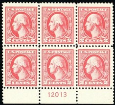 528, Mint NH VF 2¢ Plate Block of Six Stamps -- Stuart Katz - $140.00