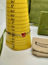 Gucci Interlocking G RED Enamel Enamel Heart Bracelet  - $225.00