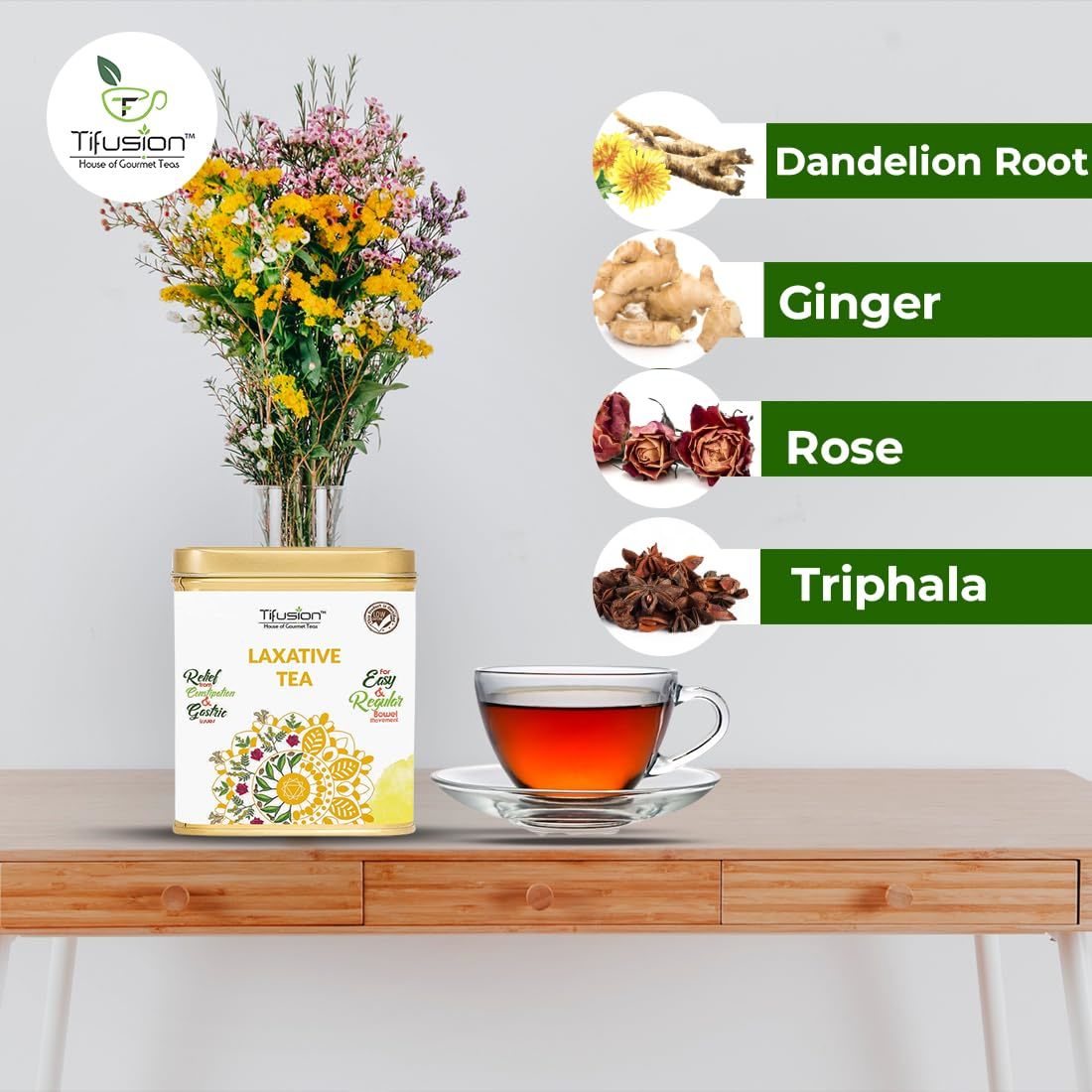 Tifusion Laxative Tea anti constipation Digestive Tea with Dandelion