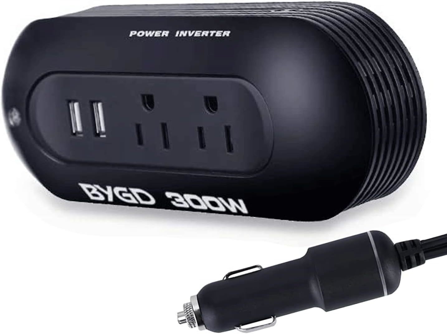 Cigarette Lighter With Dual Ac Outlets And 2 Usb Ports For Vehicles