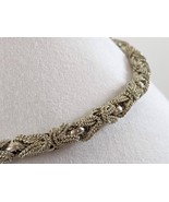 Estate Textured Wire Rope Byzantine 6mm Silver 17.5&quot; Chain Necklace Ital... - $19.79