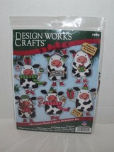 Design Works Crafts 1695 #14 Count Plastic Canvas 6 Ornament Kit Cows Ne... - $22.27