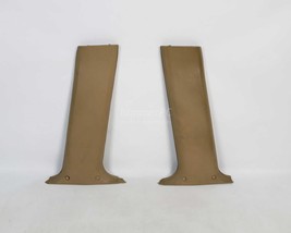BMW E32 Natural Tan Beige Leather B Pillar Column Trims Panels 1988-1990 OEM - $74.25