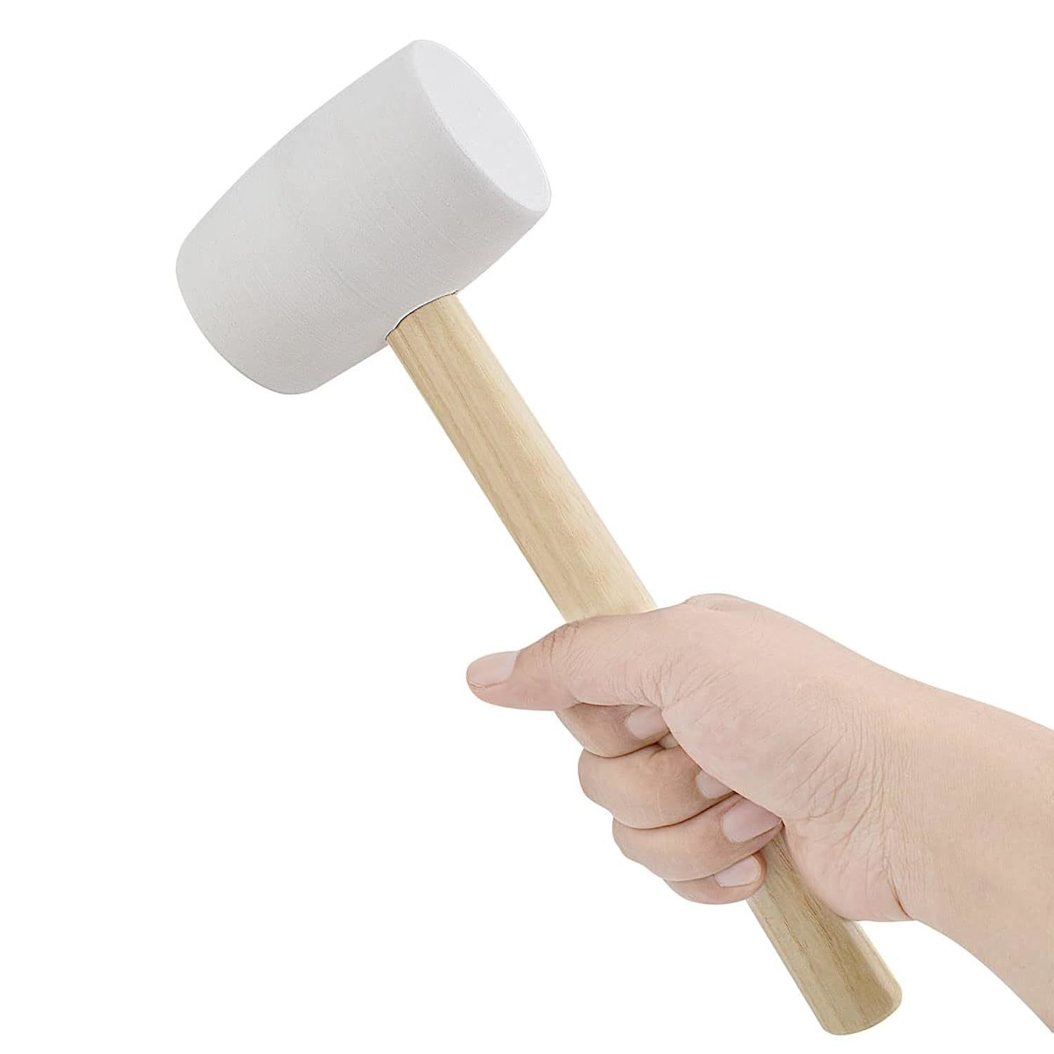 Uxcell 10 Ounce Rubber Mallet, Lightweight Double Face Hammer with Wood  Non-Slip Handle 2 Pack 