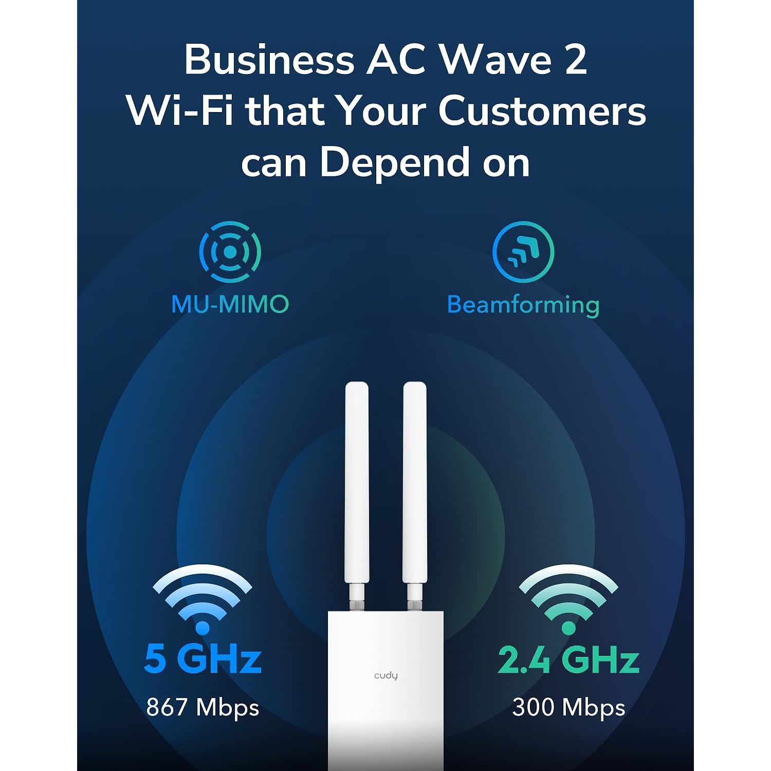 Outdoor Ac1200 Gigabit Wireless Access Point, Outdoor Wifi Extender, Ip65 Water Wireless