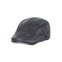 Hats Men Women Street Bonnet Leather Beret Male Thin Hats 55-61 cm Adjustable Fo - $81.85