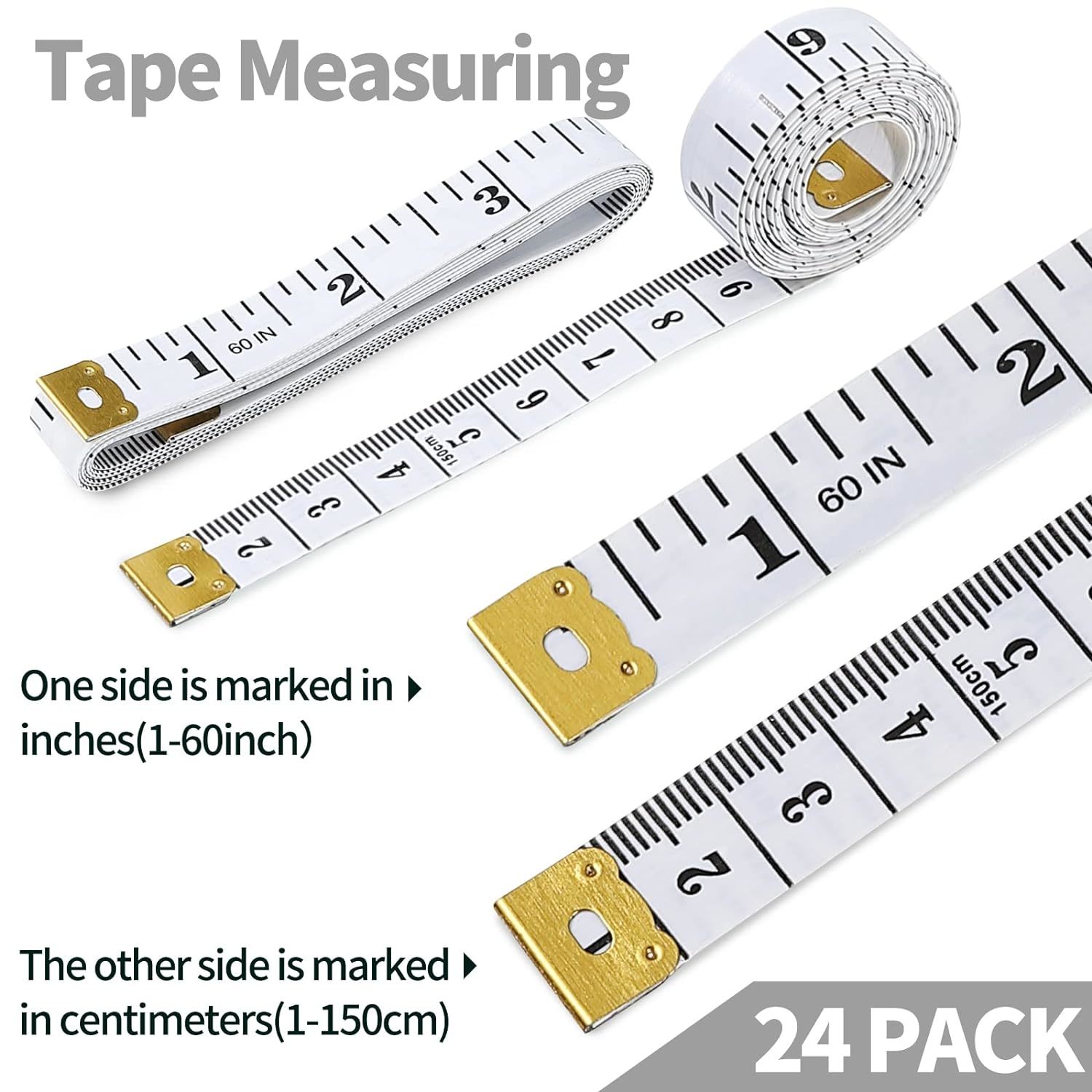 200pcs 60 inch 150cm Double-Scale Double Sides Soft Tape Measure Body  Measuring Tailor Ruler sewing