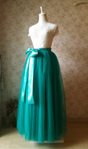 Womens Ruffle Maxi Tulle Skirt Floor Length Wedding Maxi Tulle Skirt GREEN Plus 