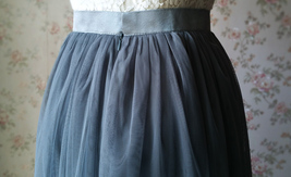 DARK GRAY Plus Size Bridesmaid Tulle Skirt High Waist Gray Full Maxi Tulle Skirt image 5