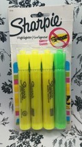 Sharpie Tank Style Highlighters, Chisel Tip, Fluorescent Yellow, 4 Count 1 Green - $5.45