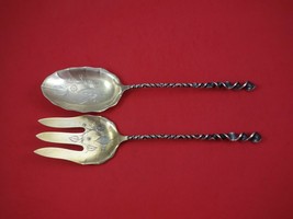 Twist #127 by Towle Sterling Silver Salad Serving Set GW BC w/Leaves and Flowers - $305.91