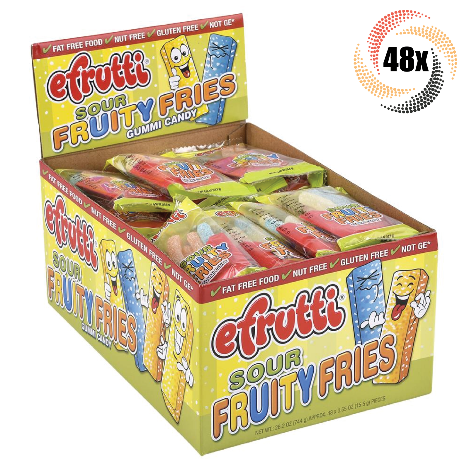 6x Bags Charms Fluffy Stuff Assorted Flavor Cotton Candy, Fat Free, 2.5oz