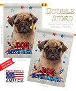 Patriotic Fawn Pug House Flag Dog 28 X40 Double-Sided Banner - $36.97