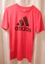 Adidas Boys Size Large (14-16) Red Short Sleeve Logo centered T-shirt - $4.06