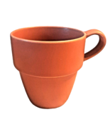 Crate &amp; Barrel Flower Pot Coffee Tea Mug Terra Cotta Colored Stackable  - $18.69