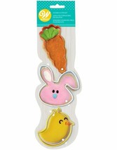 Wilton Whimsical Bunny, Chick, Carrot Metal Cookie Cutter Set 3 pc - $5.93