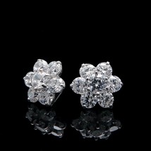 2.25CT Simulated Diamond Earrings 14K White Gold Plated Round Studs Screw-back - $82.34
