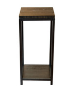 2-Tier Solid Bamboo Steel Frame Plant Stand with Lower Shelf- Brushed B... - $84.54