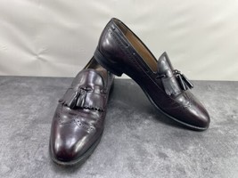 Johnston & Murphy Aristocrat Men Shoes Cordovan 9B Leather Tassel Kiltie Loafers - $37.44
