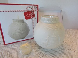 LENOX HOLIDAY NORDIC ORNAMENTAL GLOW VOTIVE CANDLE HOLDER EMBOSSED NEW I... - $14.80