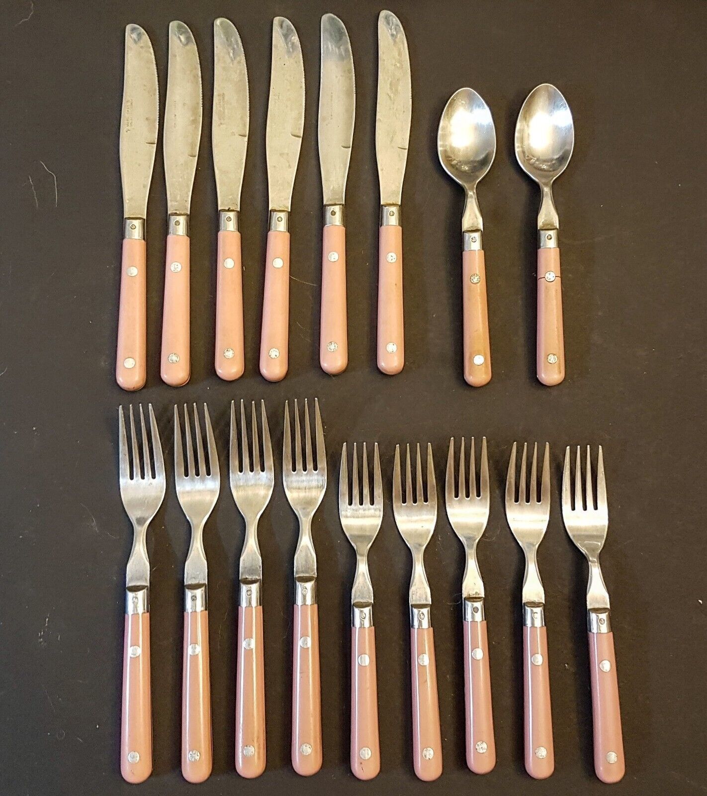 Vintage Flatware Set, MCM Floral Stainless Silverware Tremont