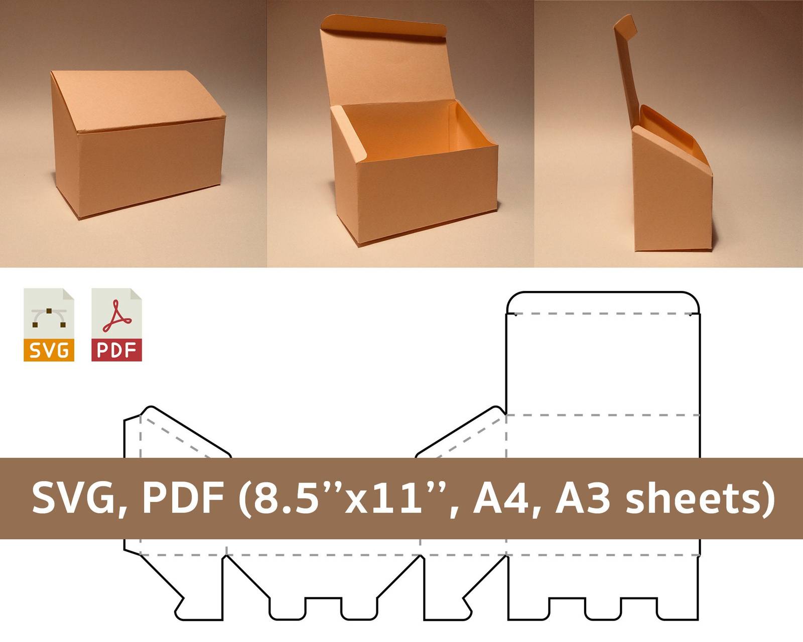 Bread box template, bread box svg, bread bin, bread container, SVG, PDF