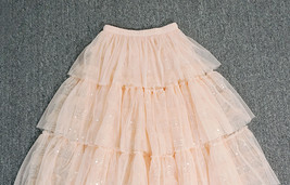 Blush Layered Tulle Skirt Outfit Midi Tiered Tulle Skirt Plus Size Holiday Skirt image 7