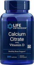 NEW Life Extension Calcium Citrate with Vitamin D Non-GMO 200 Vegetarian Capsles - $22.38