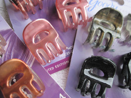 4 Goody Shiny Noelle Claw Clips Small Plastic Jaw Hair Clips Open Center Blonde - $15.00