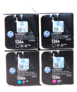 NEW HP 4 Toner Cartridges 126A Black CE310A CE310AD Cyan CE311A Magenta ... - $227.95